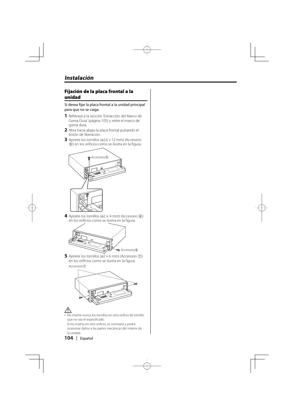 Instalación | Kenwood EZ500 User Manual | Page 104 / 112