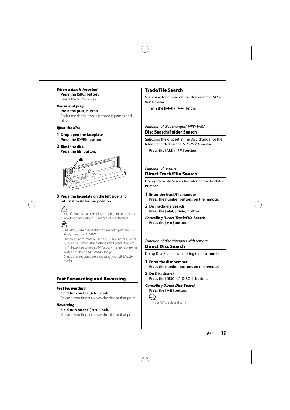 Kenwood EZ500 User Manual | Page 19 / 112