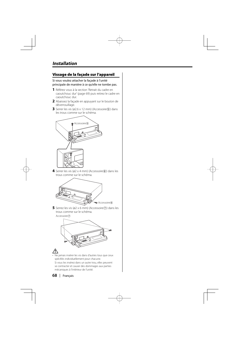 Installation | Kenwood EZ500 User Manual | Page 68 / 112
