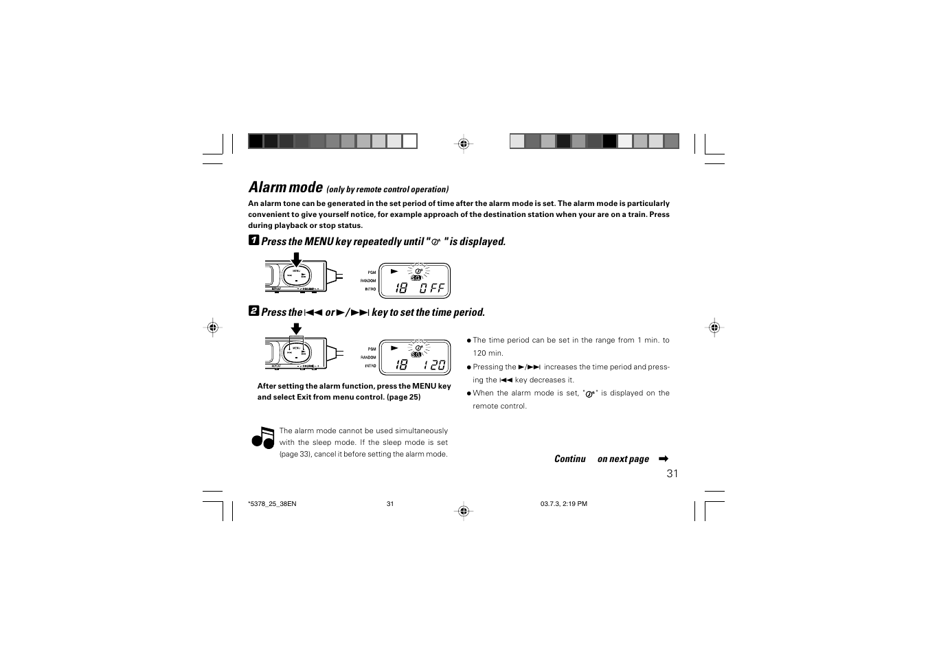 Alarm mode | Kenwood DPC-X937 User Manual | Page 31 / 44