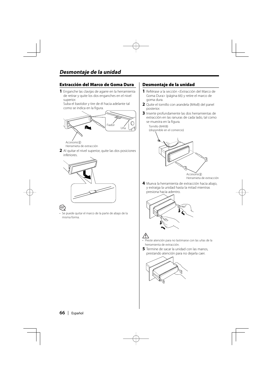 Desmontaje de la unidad | Kenwood KDC-128CR User Manual | Page 66 / 72