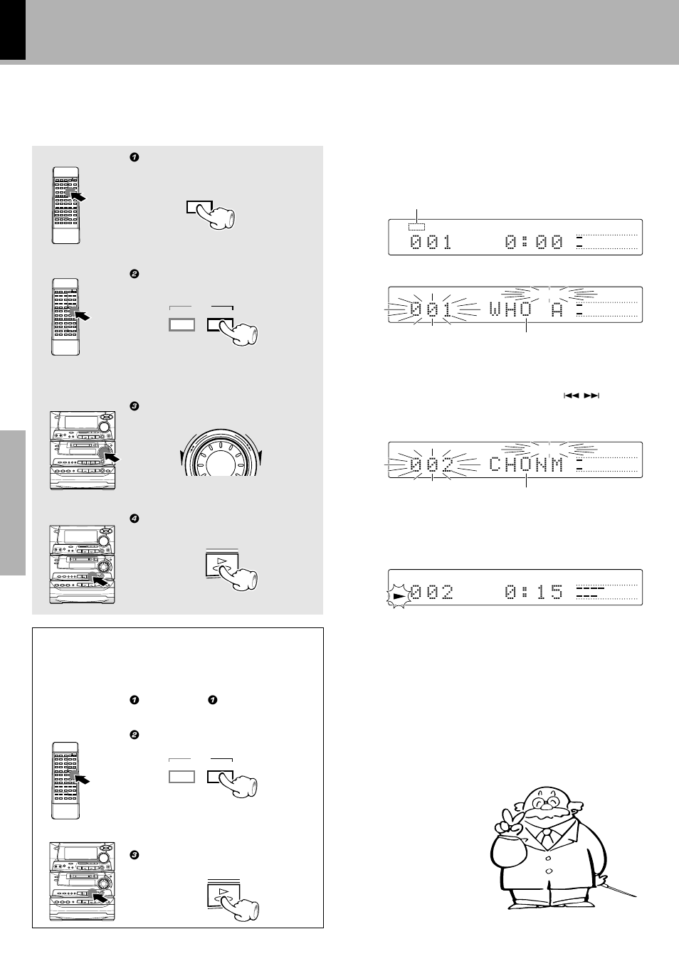 Searching a desired track by its title, 0 0 1 w h o a, Title search) | Let's put out some sound | Kenwood XD-980MD User Manual | Page 22 / 80