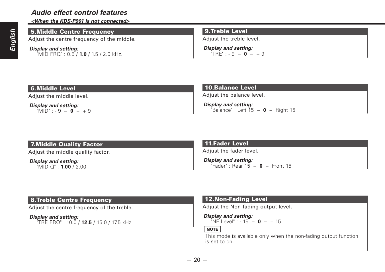 Audio effect control features | Kenwood Z920DVD User Manual | Page 20 / 76