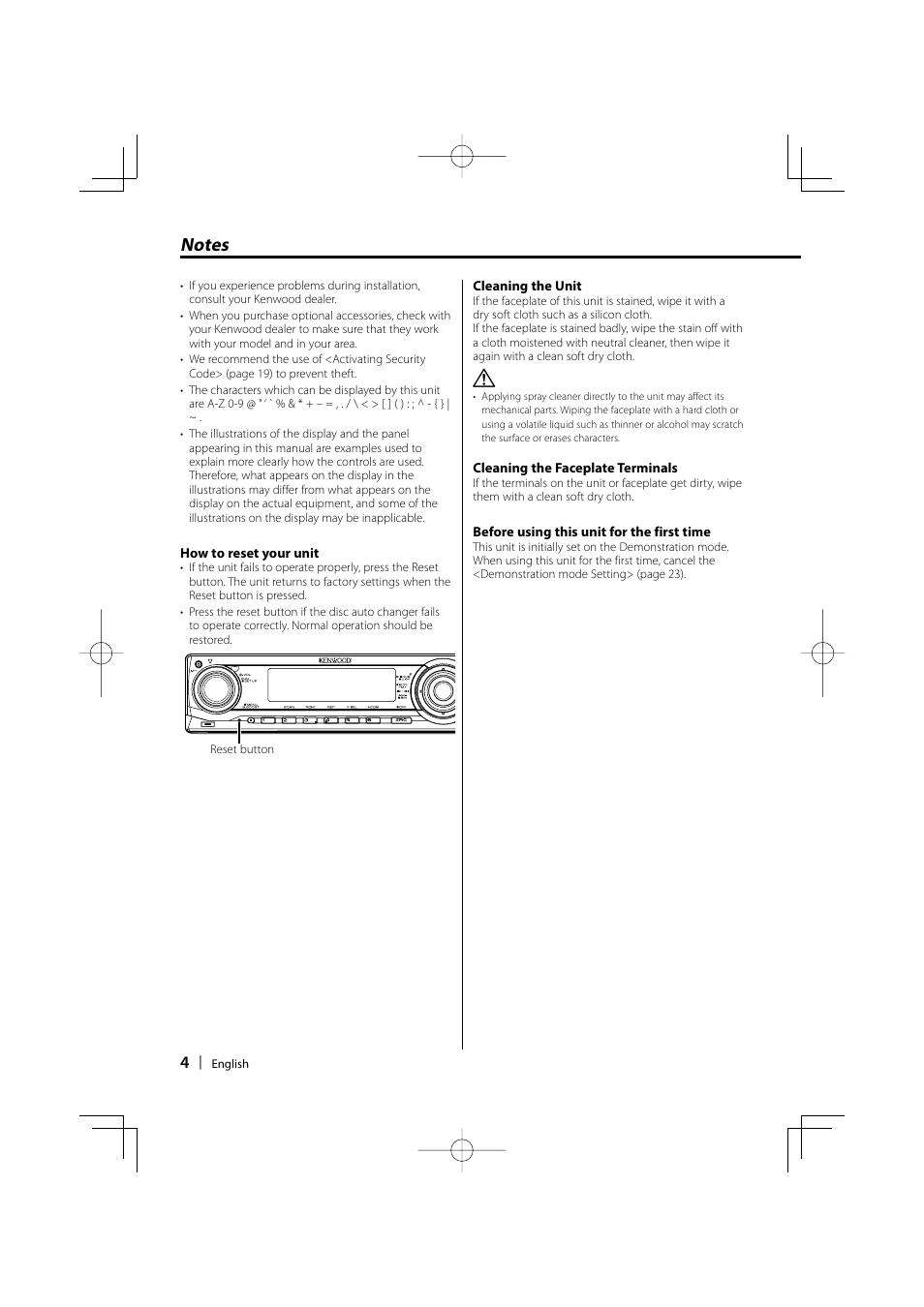 Kenwood KDC-MP3035 User Manual | Page 4 / 96