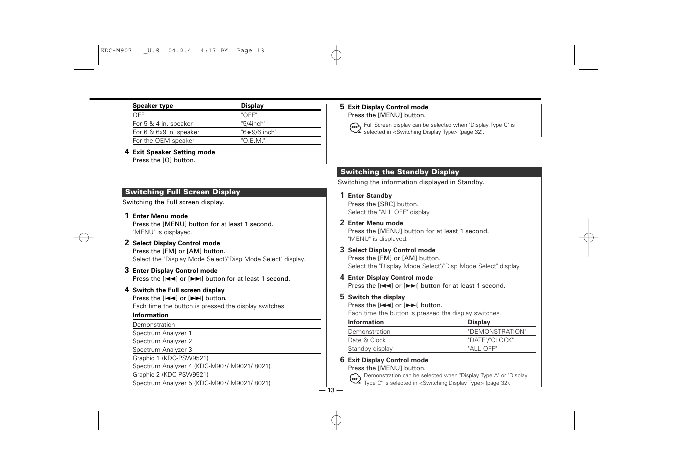 Kenwood KDC-PSW9521  EN User Manual | Page 13 / 52