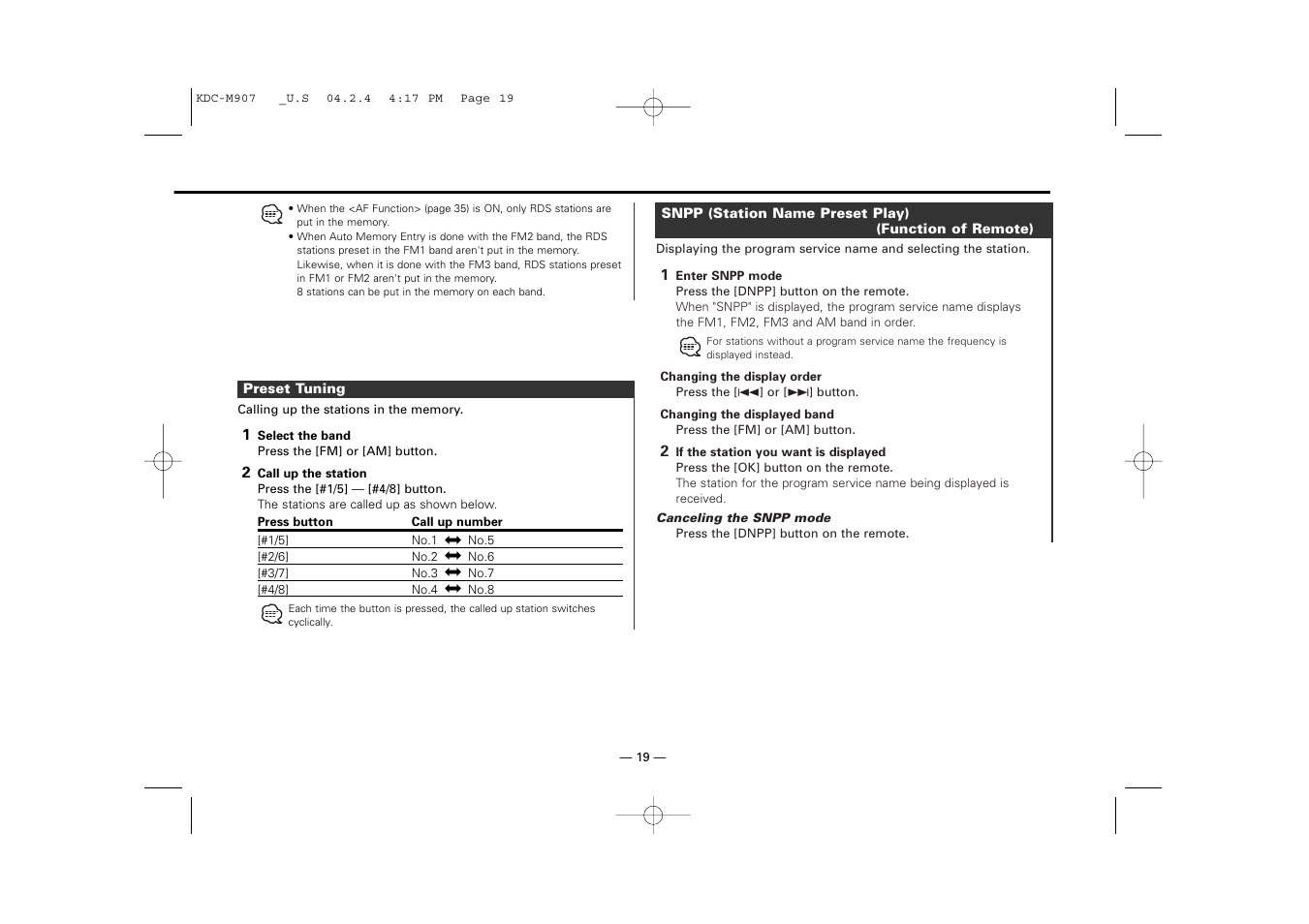 Kenwood KDC-PSW9521  EN User Manual | Page 19 / 52