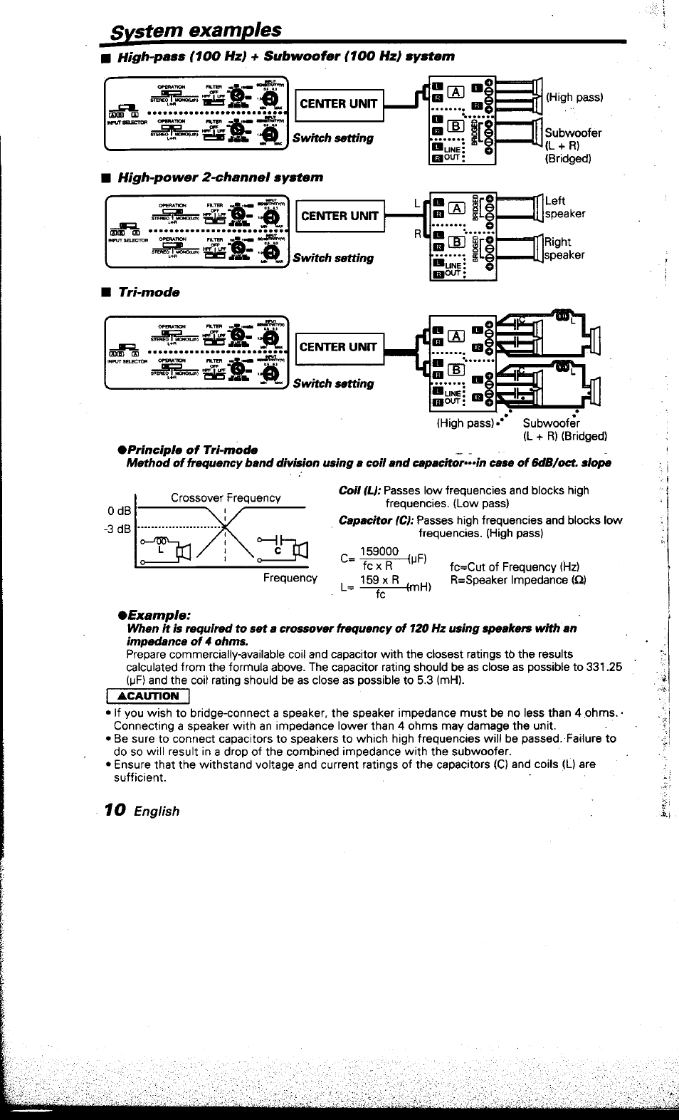 System examples, Example | Kenwood KAC-748 User Manual | Page 10 / 11
