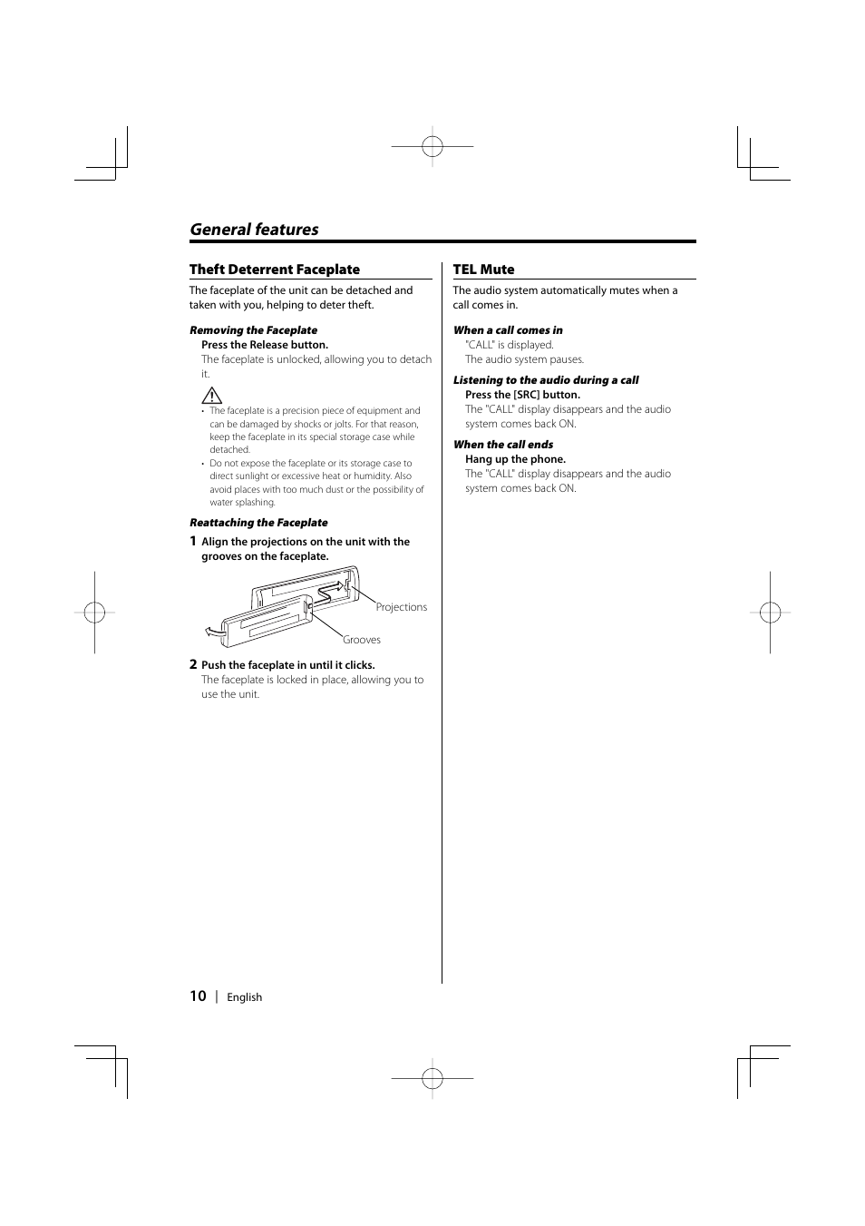 General features | Kenwood KDC-MP4029G User Manual | Page 10 / 40