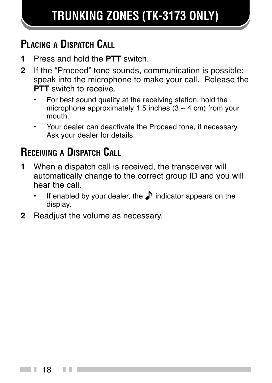 Trunking zones (tk-3173 only) | Kenwood TK-3173 User Manual | Page 27 / 51