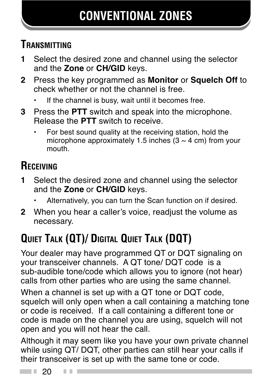 Conventional zones, Qt)/ d, Dqt) | Kenwood TK-3173 User Manual | Page 29 / 51
