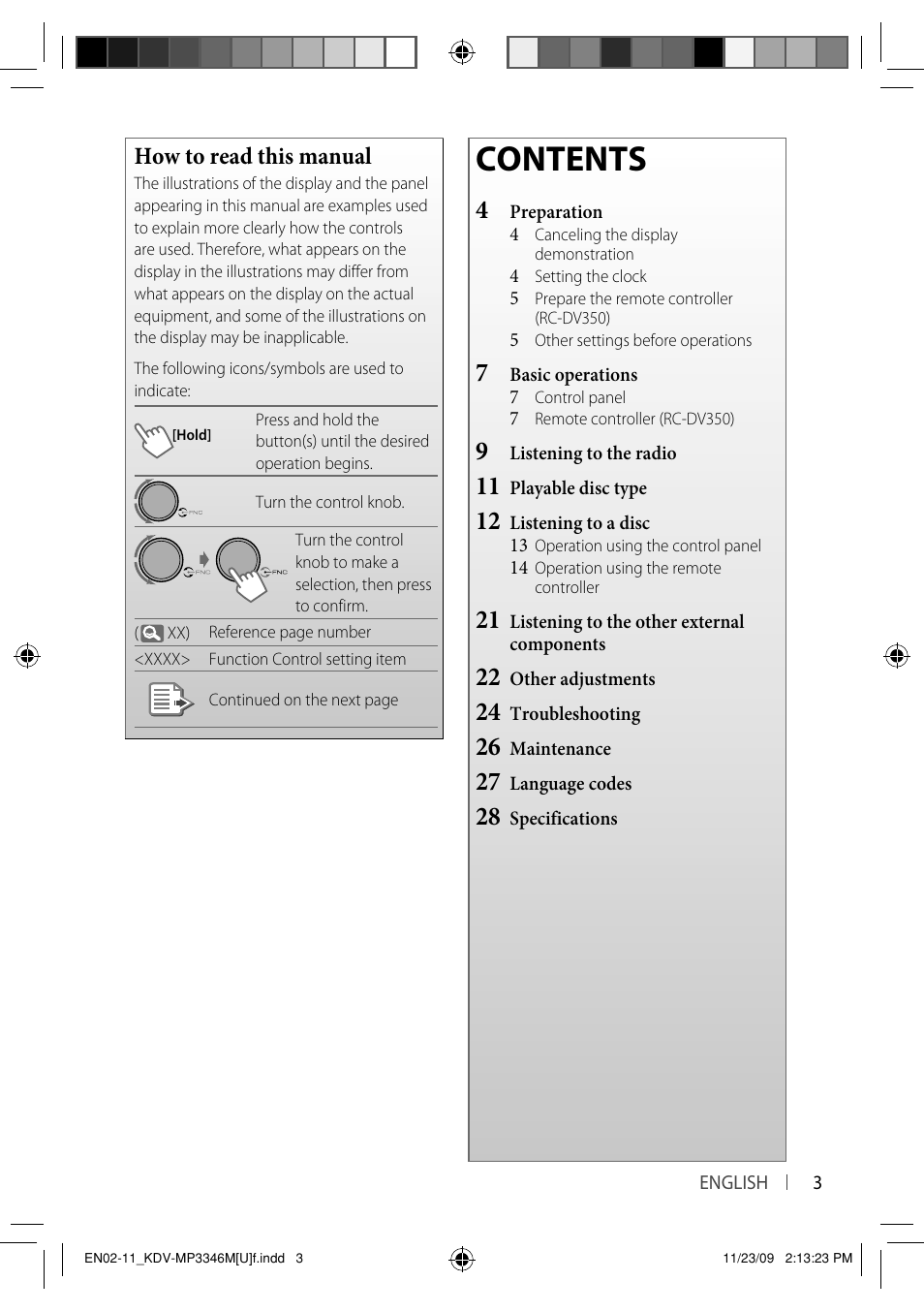 Kenwood KDV-MP3346 User Manual | Page 3 / 29