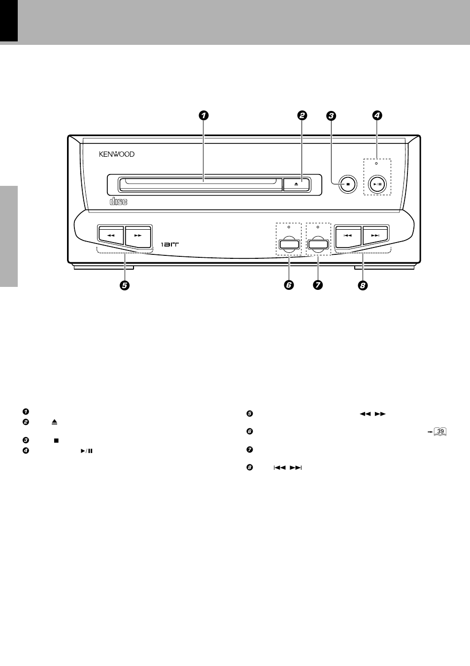 Cd player unit (dp-h5), Cd player unit, Dp-h5) | Kenwood XD-6550 User Manual | Page 16 / 76