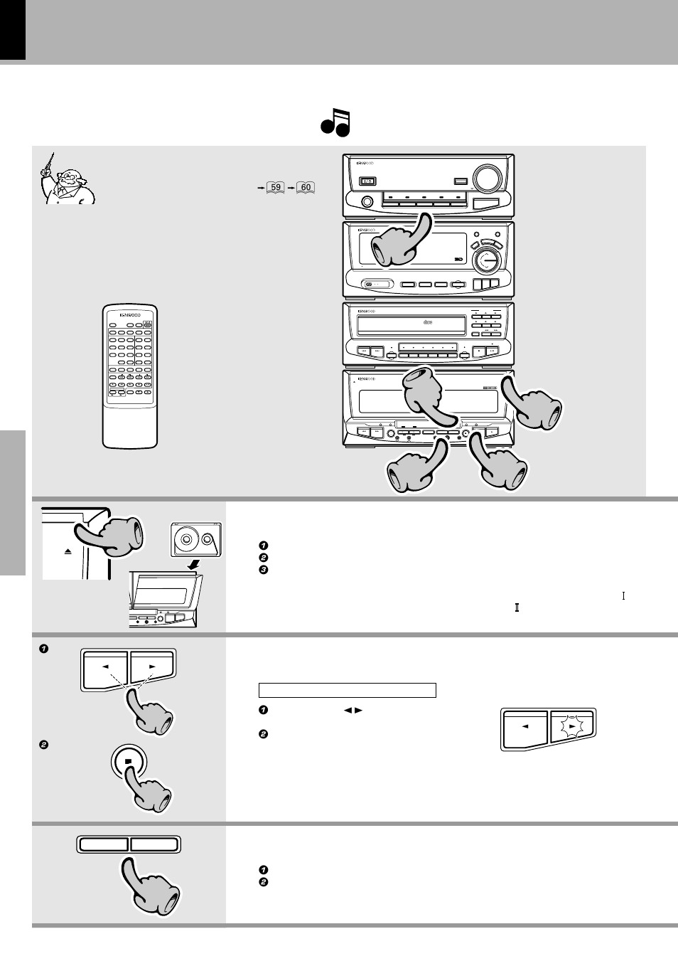 Let's record, Recording (deck b only), Recording | Load a tape in deck b, Deck b only), Source direct pty search, Rds display ta/news /info, Auto m, Source direct, Down up | Kenwood XD-6550 User Manual | Page 32 / 76
