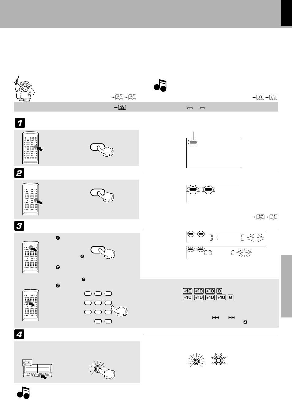 D 1 * ) 1 * c, Time edit recording), Press so that the “pgm” indicator goes off | Start edit recording, C d * * * * c, Recording preparations are required | Kenwood XD-6550 User Manual | Page 55 / 76