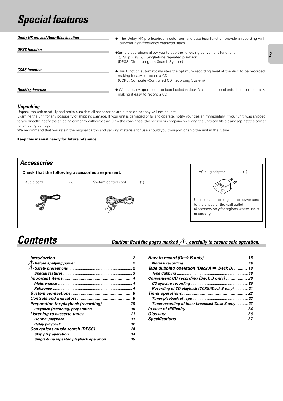 Kenwood CT-405 User Manual | Page 3 / 28