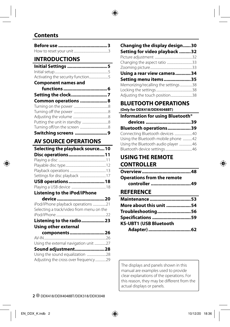 Kenwood DDX3048 User Manual | Page 2 / 64