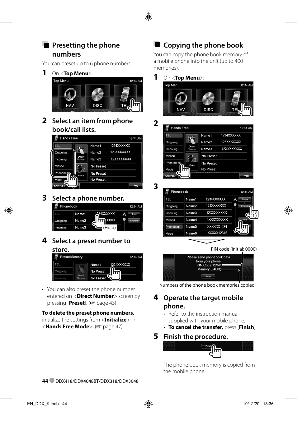 Kenwood DDX3048 User Manual | Page 44 / 64