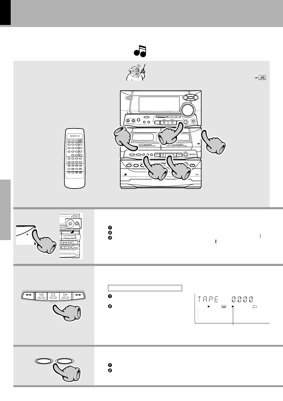 Let's record, Recording, Load a tape in deck b | Deck b only), Digital audio, Digital audio compact, Min. max | Kenwood XD-500 User Manual | Page 26 / 60
