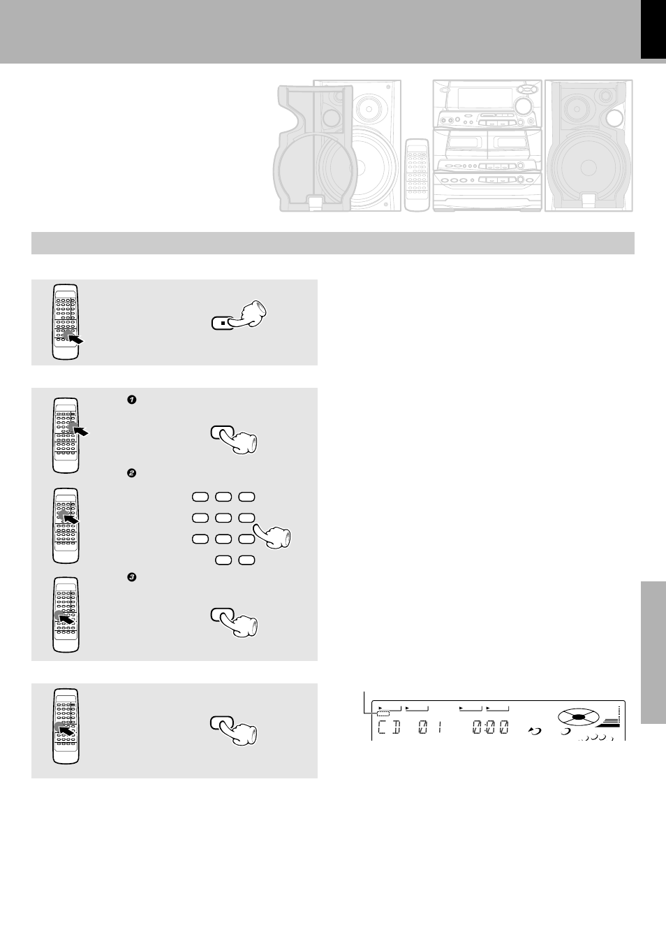 C d ) 1 ) ) ), Playback of cd 1 select the disc, 2 select the track | 3 establish the selection | Kenwood XD-500 User Manual | Page 31 / 60