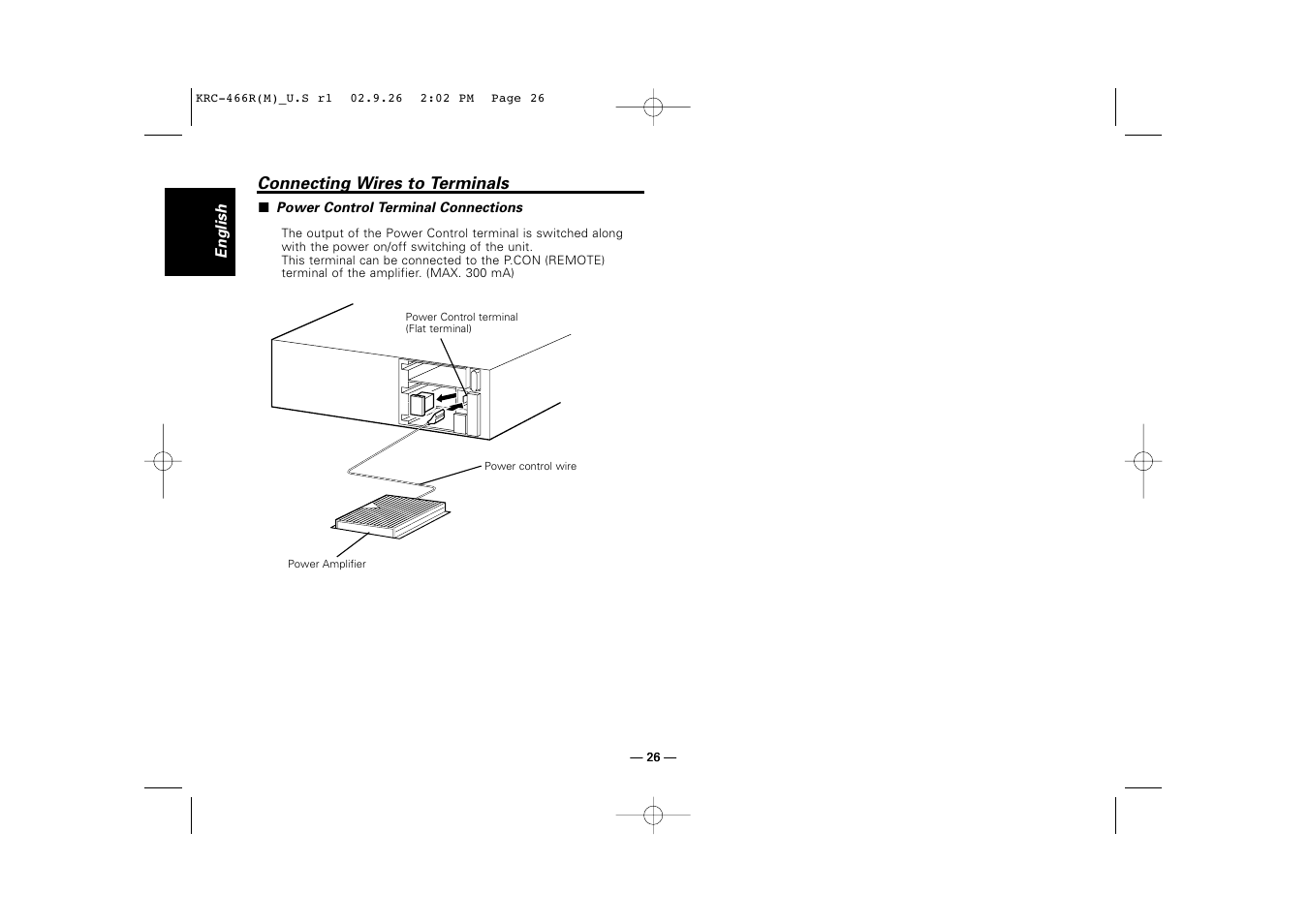 Connecting wires to terminals | Kenwood KRC-366L User Manual | Page 26 / 32