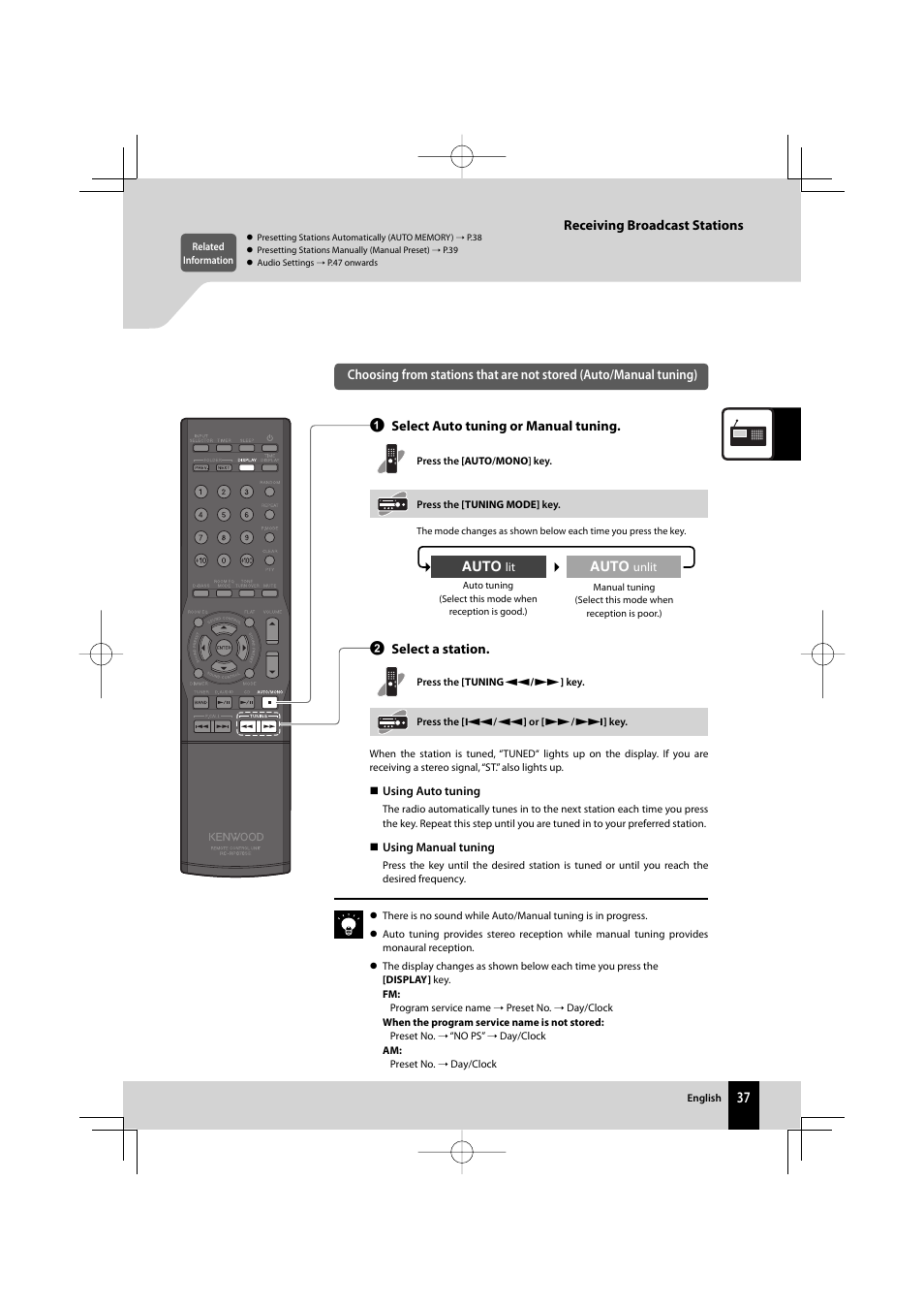 Kenwood R-K711 User Manual | Page 37 / 80