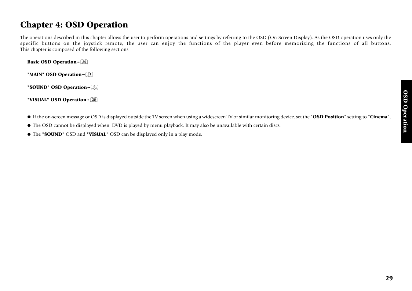 Chapter 4: osd operation | Kenwood DV-5700 User Manual | Page 29 / 76