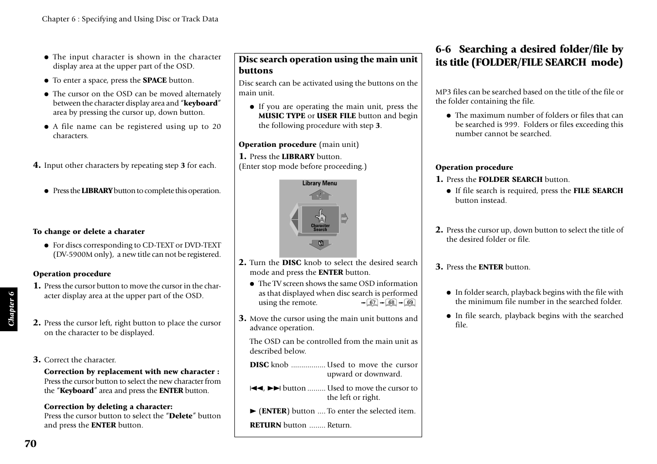 6 searching a desired folder/file by its title | Kenwood DVF-J6050 User Manual | Page 70 / 96
