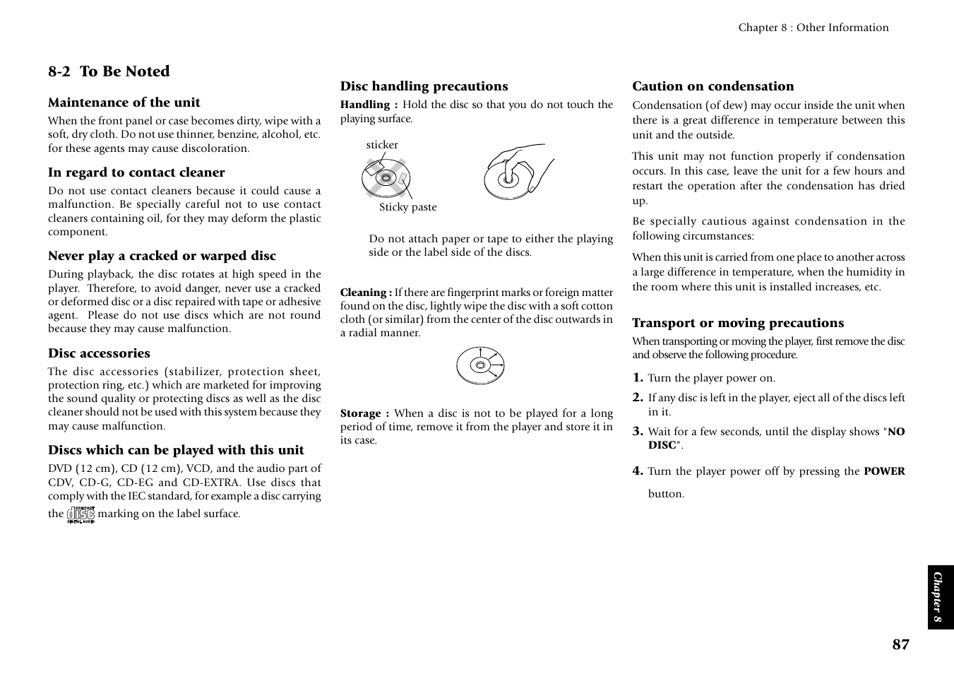 2 to be noted | Kenwood DVF-J6050 User Manual | Page 87 / 96