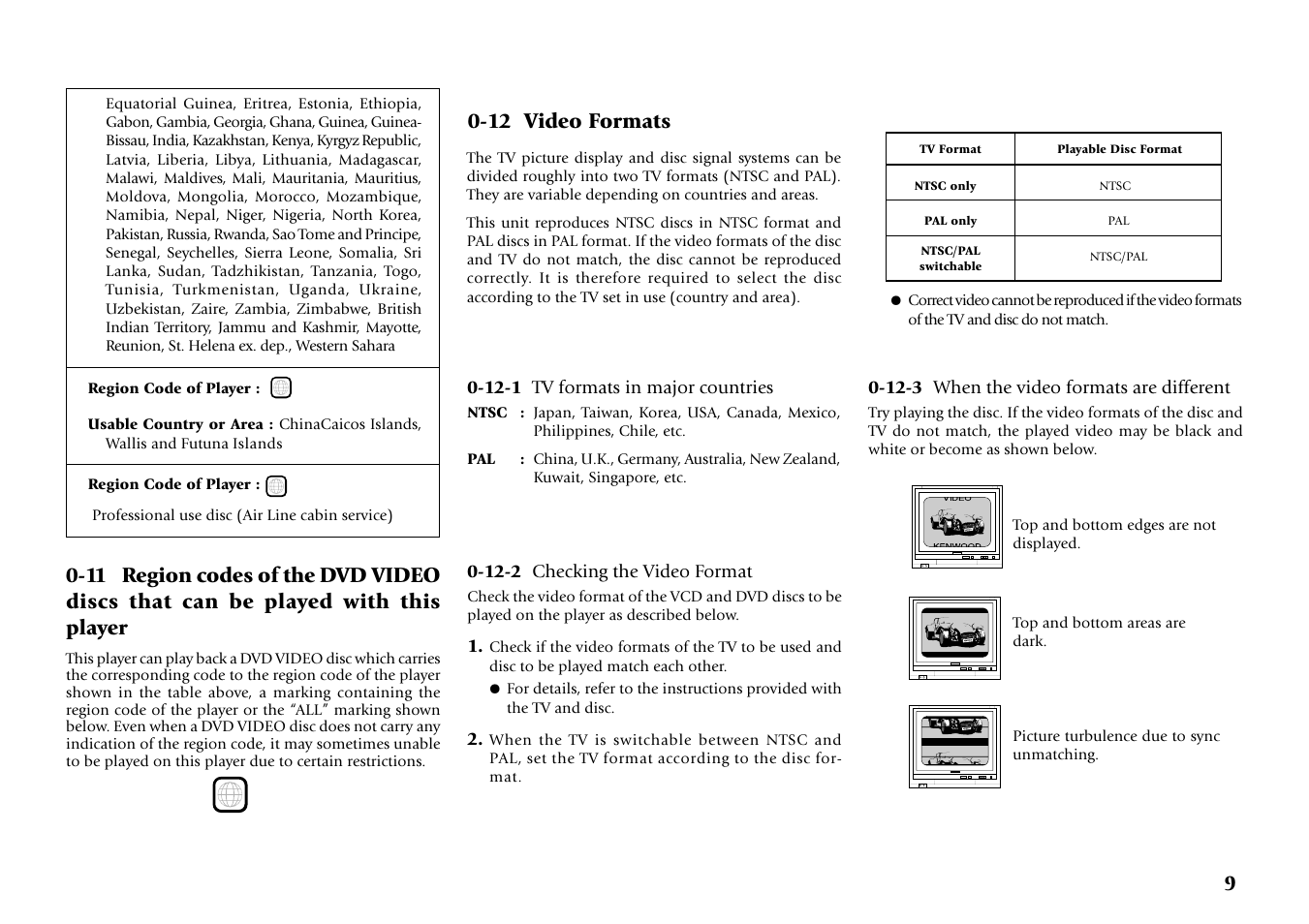 12 video formats | Kenwood DVF-J6050 User Manual | Page 9 / 96