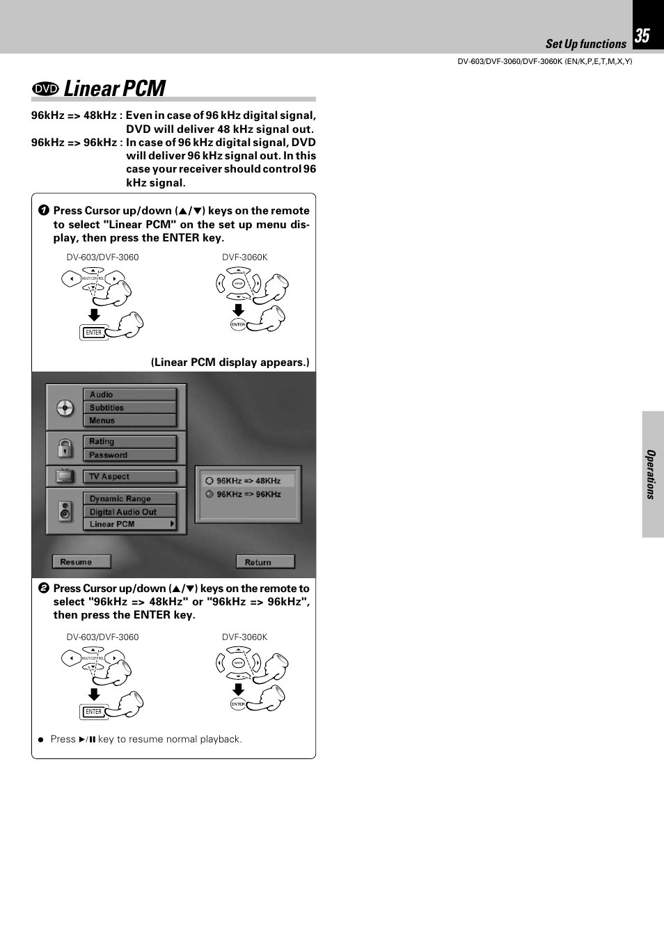 Linear pcm | Kenwood DVF-3060 User Manual | Page 35 / 48