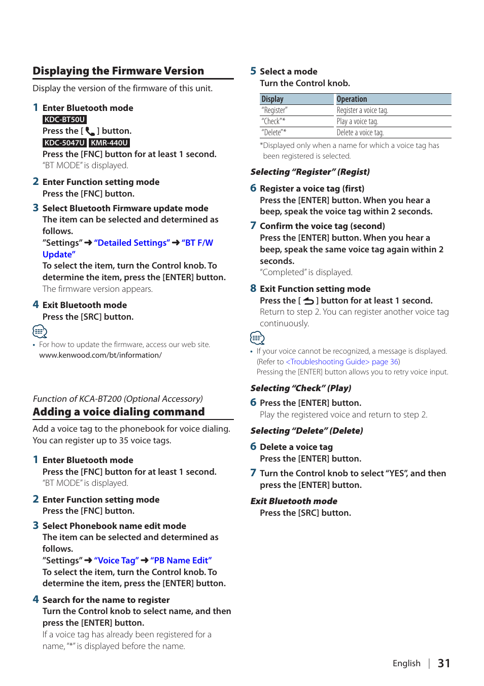 Displaying the firmware | Kenwood KDC-5047U User Manual | Page 31 / 41