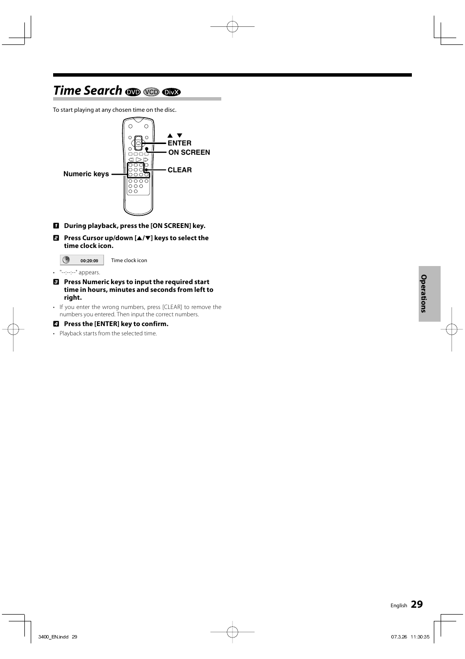 Time search | Kenwood DVF-3400 User Manual | Page 29 / 36