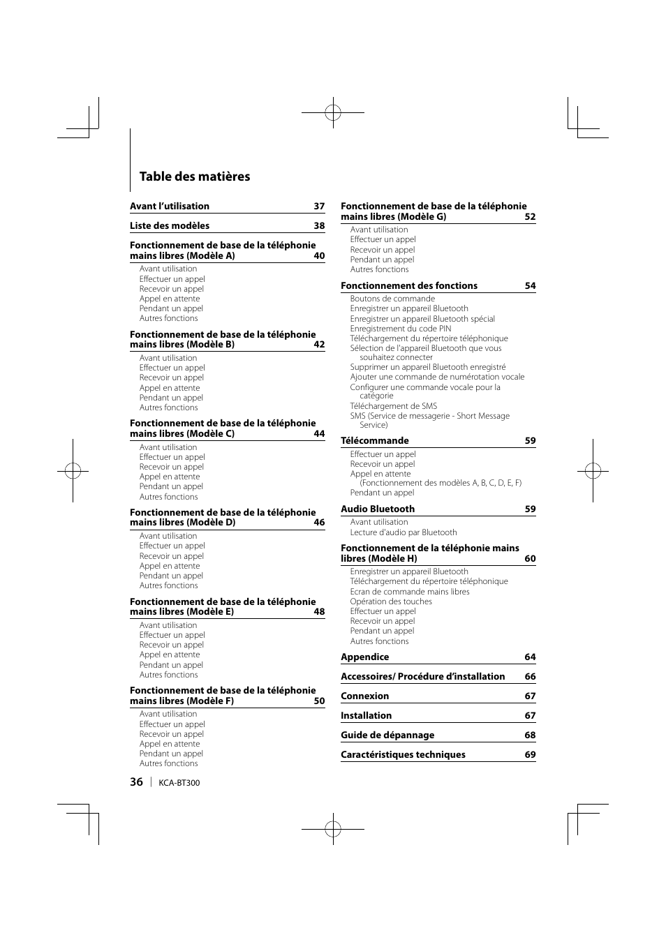 Kenwood KCA-BT300 User Manual | Page 36 / 104