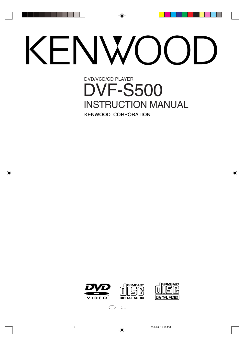 Kenwood DVF-S500 User Manual | 40 pages