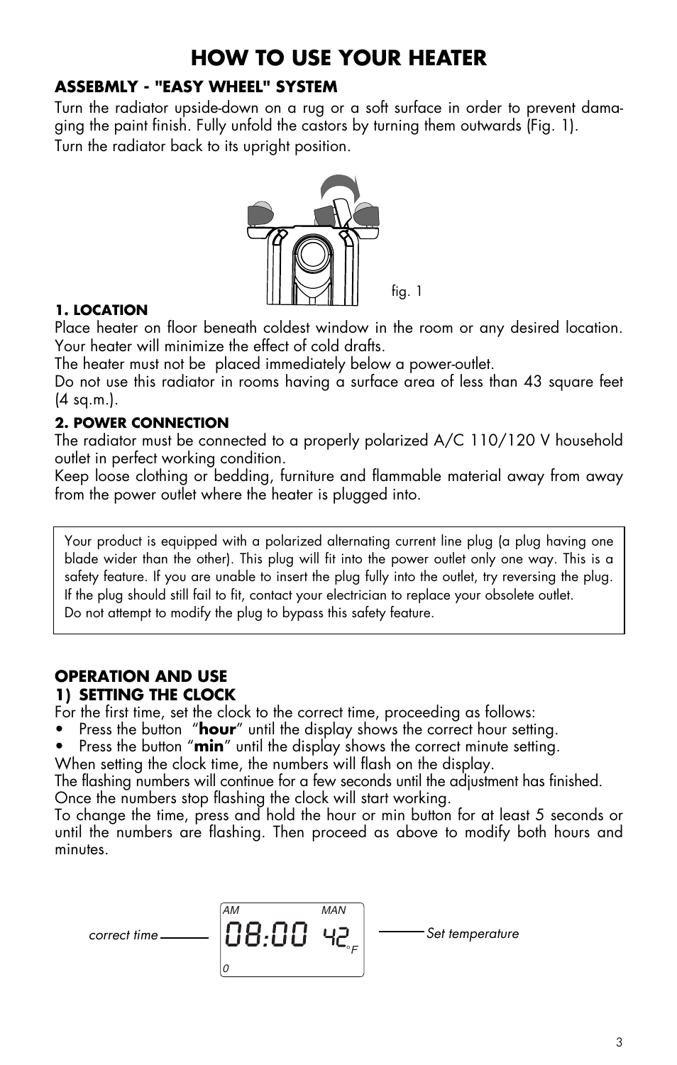 How to use your heater | Kenwood EW7507EK User Manual | Page 3 / 15