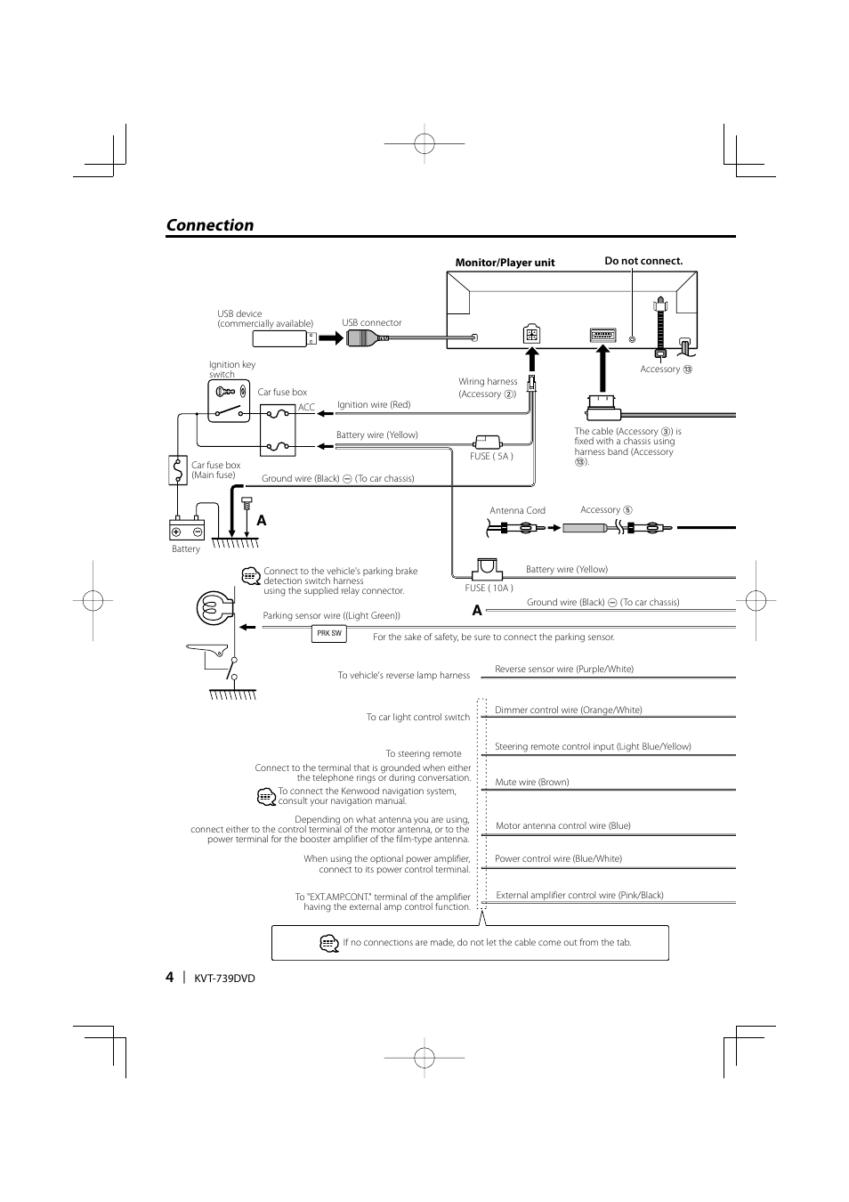 Connection | Kenwood KVT-739DVD User Manual | Page 4 / 12