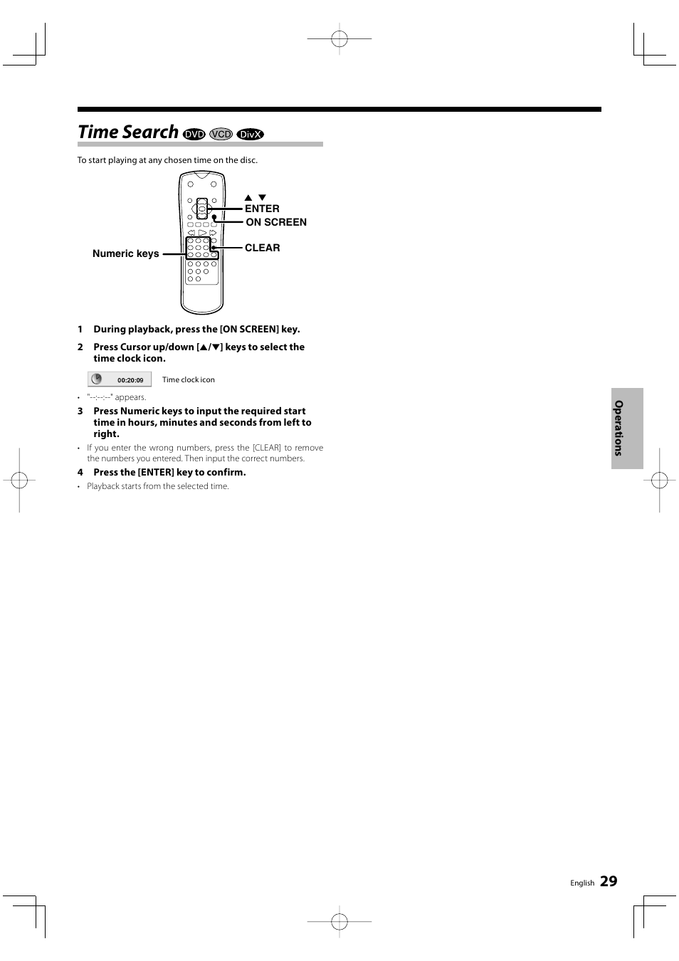 Time search | Kenwood DVF-5500 User Manual | Page 29 / 36