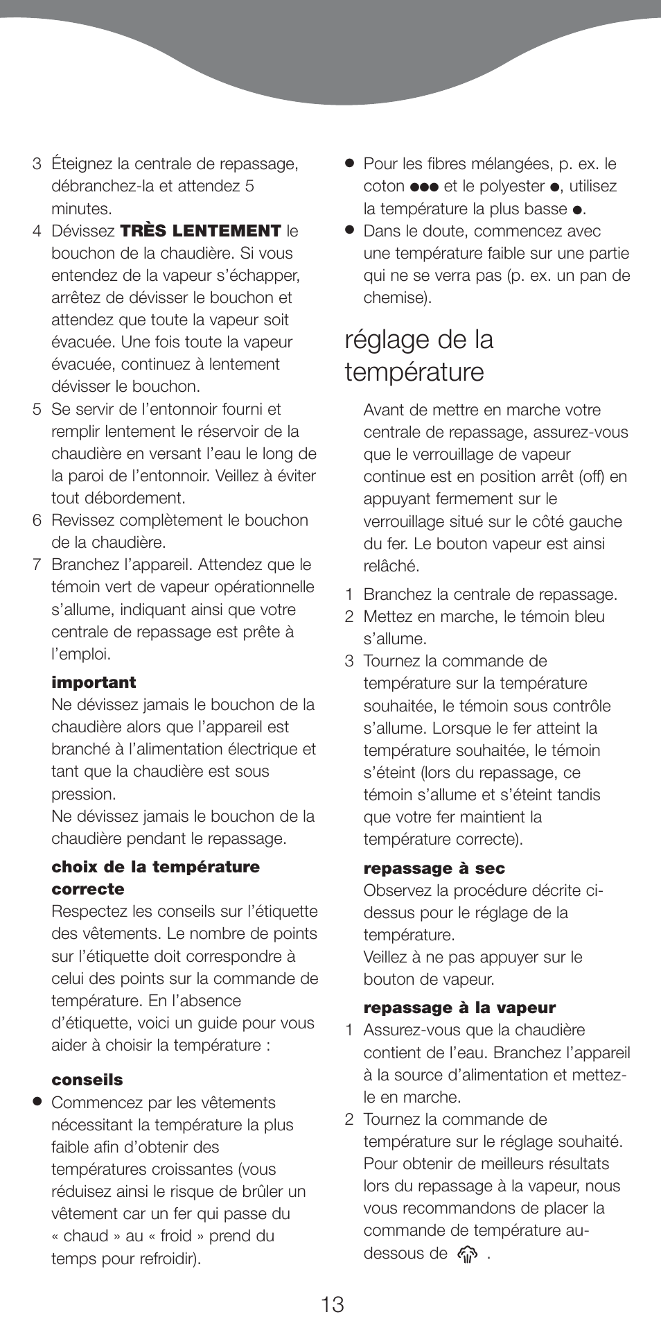 Réglage de la température | Kenwood IC400 Series User Manual | Page 15 / 90
