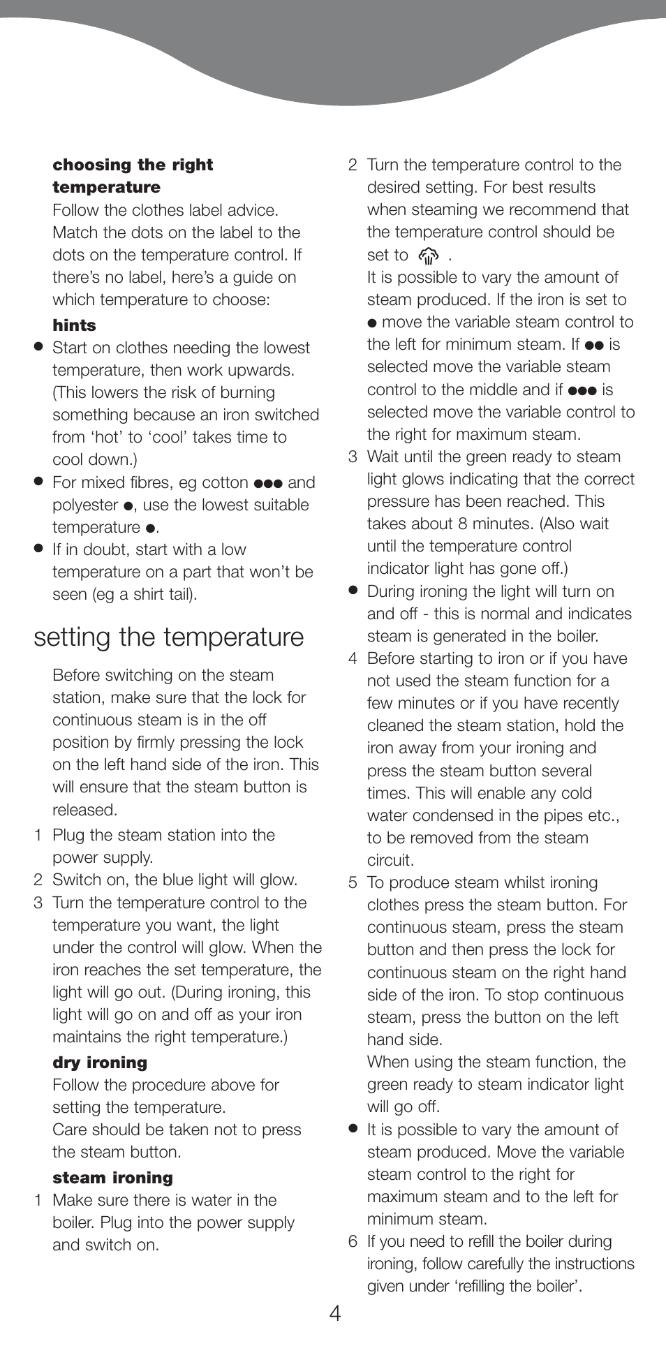 Setting the temperature | Kenwood IC400 Series User Manual | Page 6 / 90