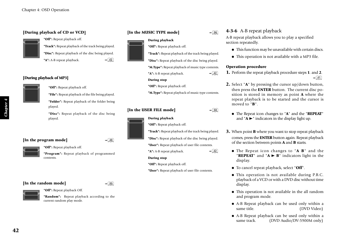 3-6 a-b repeat playback | Kenwood DV-5900M User Manual | Page 42 / 96