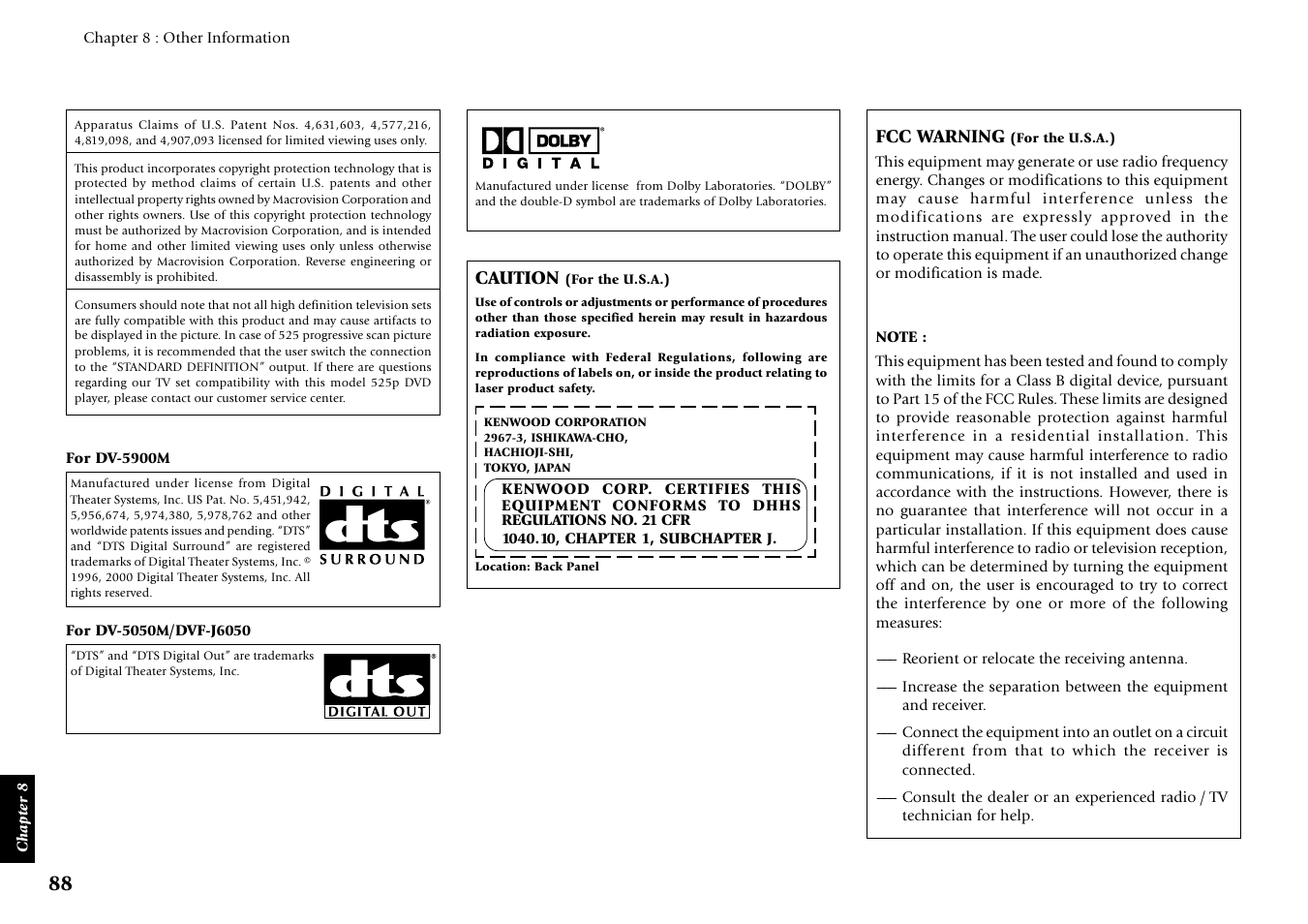 Kenwood DV-5900M User Manual | Page 88 / 96