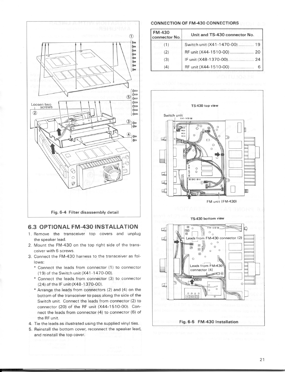 3 optional fm-430 installation | Kenwood TS-430S User Manual | Page 21 / 38