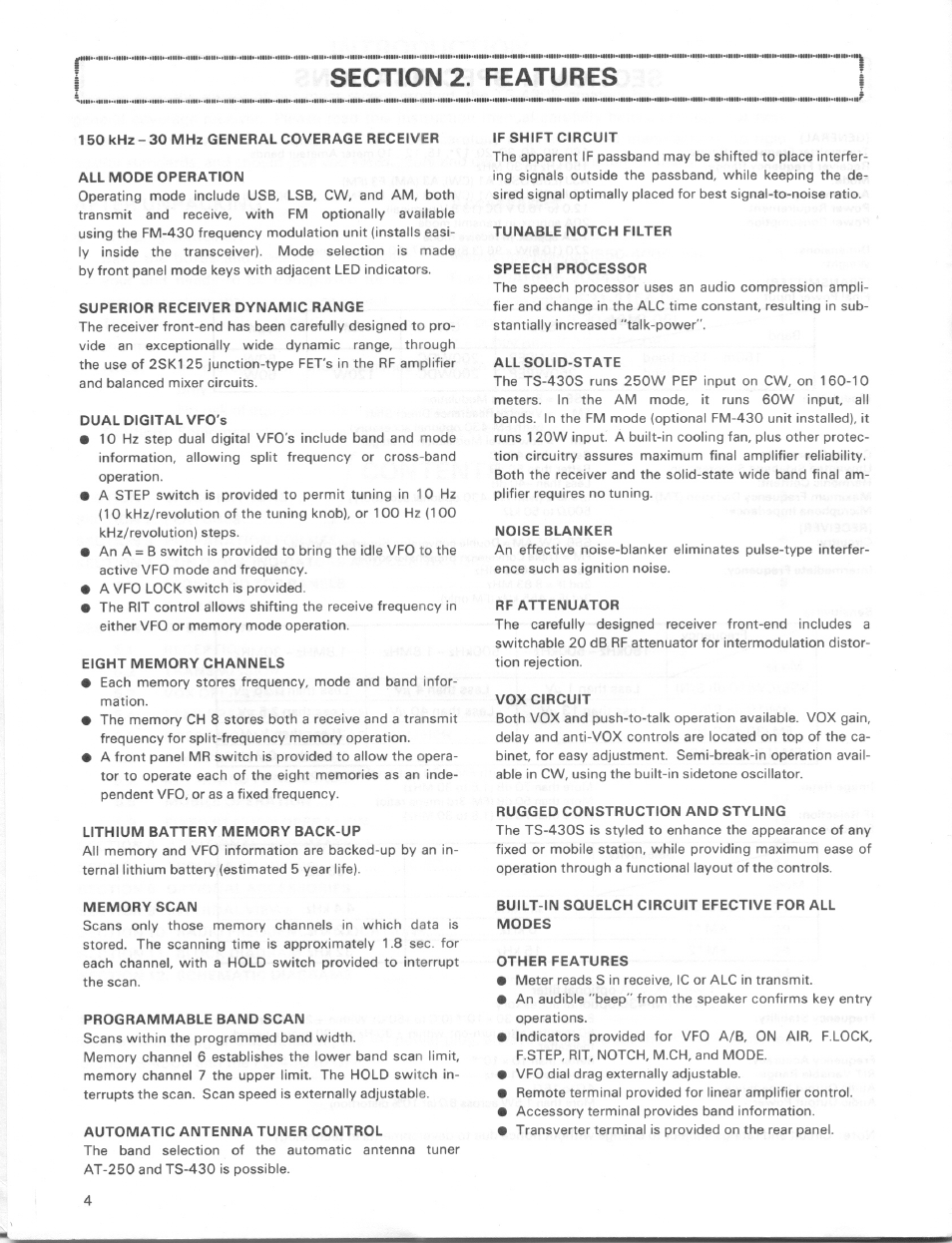 Kenwood TS-430S User Manual | Page 4 / 38
