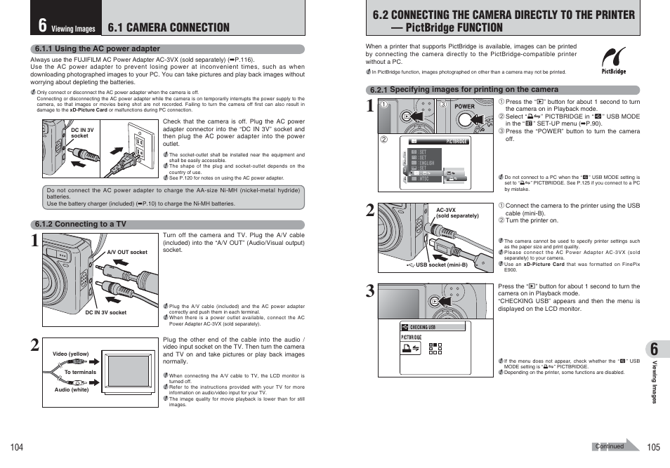 1 camera connection | FujiFilm FinePix E900 User Manual | Page 53 / 69
