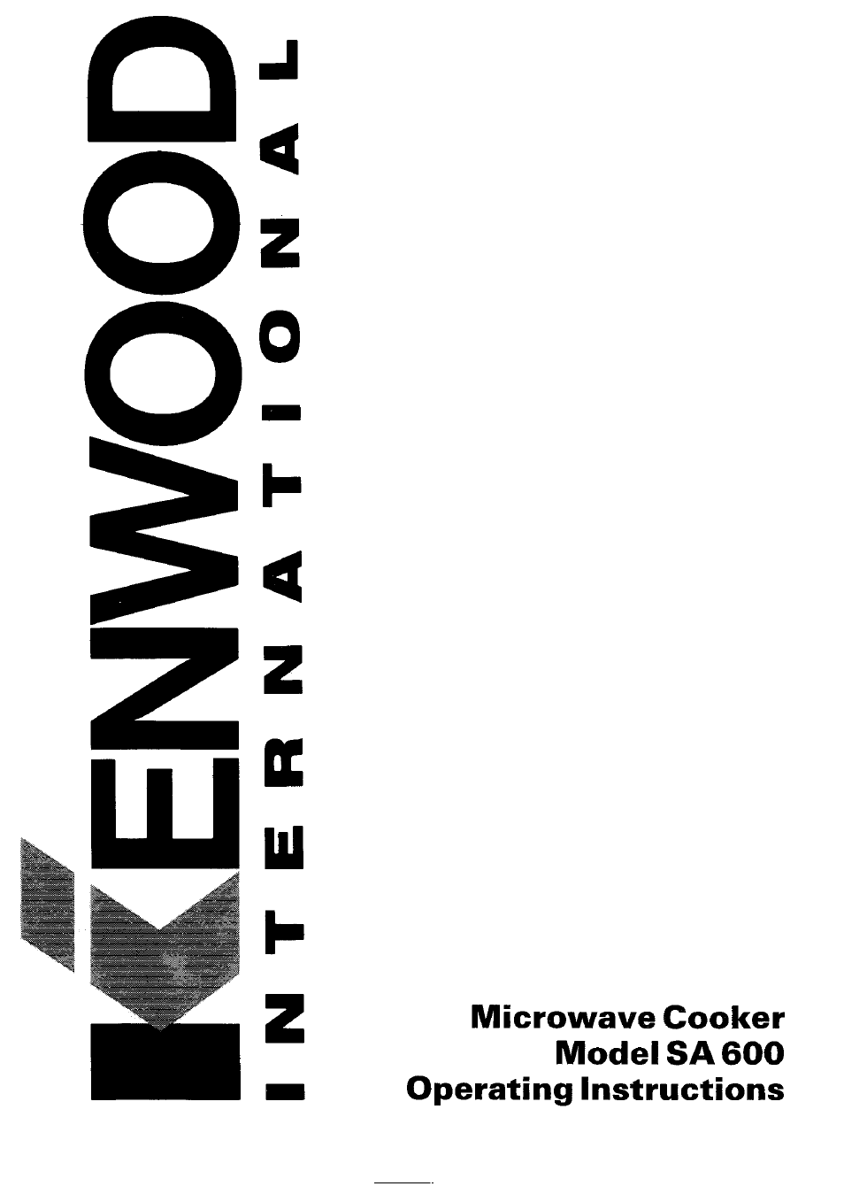 Kenwood SA 600 User Manual | 12 pages