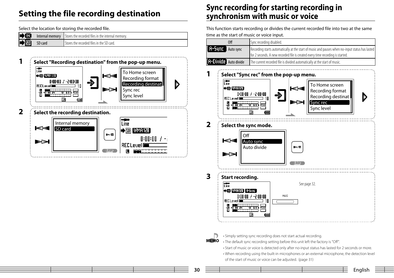 Setting the file recording destination | Kenwood MGR-A7 User Manual | Page 30 / 53
