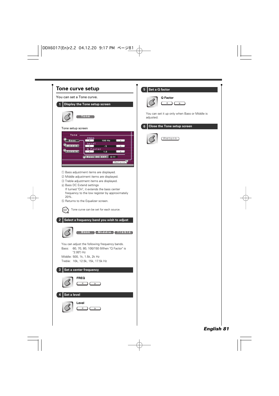 Tone curve setup, English 81 | Kenwood DDX6017 User Manual | Page 81 / 92