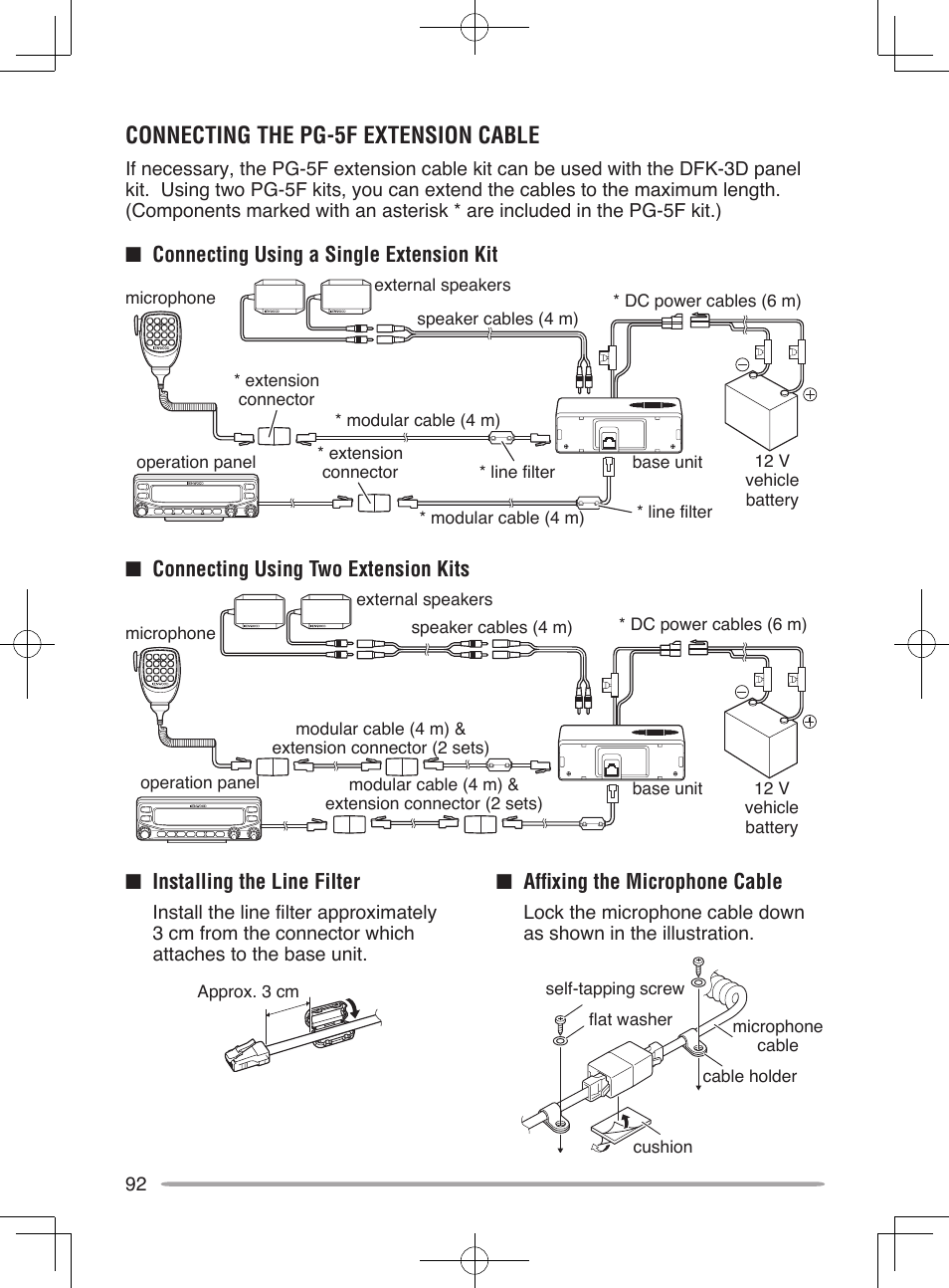 Connecting the pg-5f extension cable | Kenwood TM-V71E User Manual | Page 100 / 107