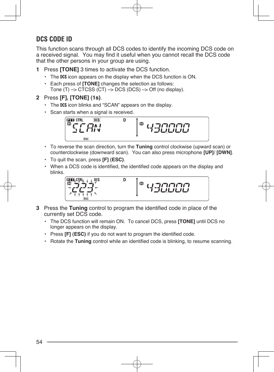 Dcs code id | Kenwood TM-V71E User Manual | Page 62 / 107