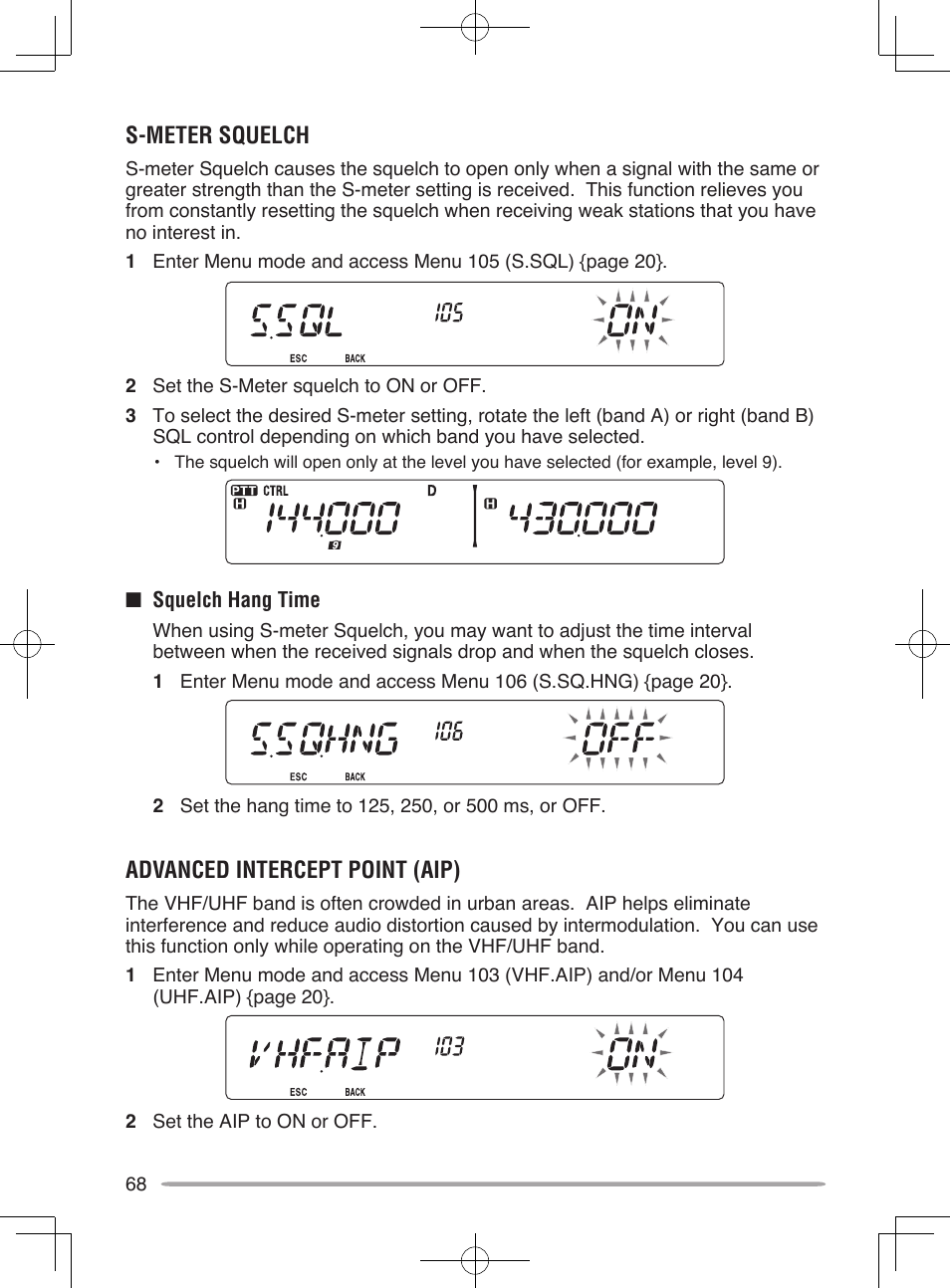 S-meter squelch, Advanced intercept point (aip) | Kenwood TM-V71E User Manual | Page 76 / 107